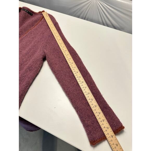 GUDRUN SJODEN Purple Lagenlook Alpaca Wool Cape Cardigan Sweater Size L - Picture 9 of 9